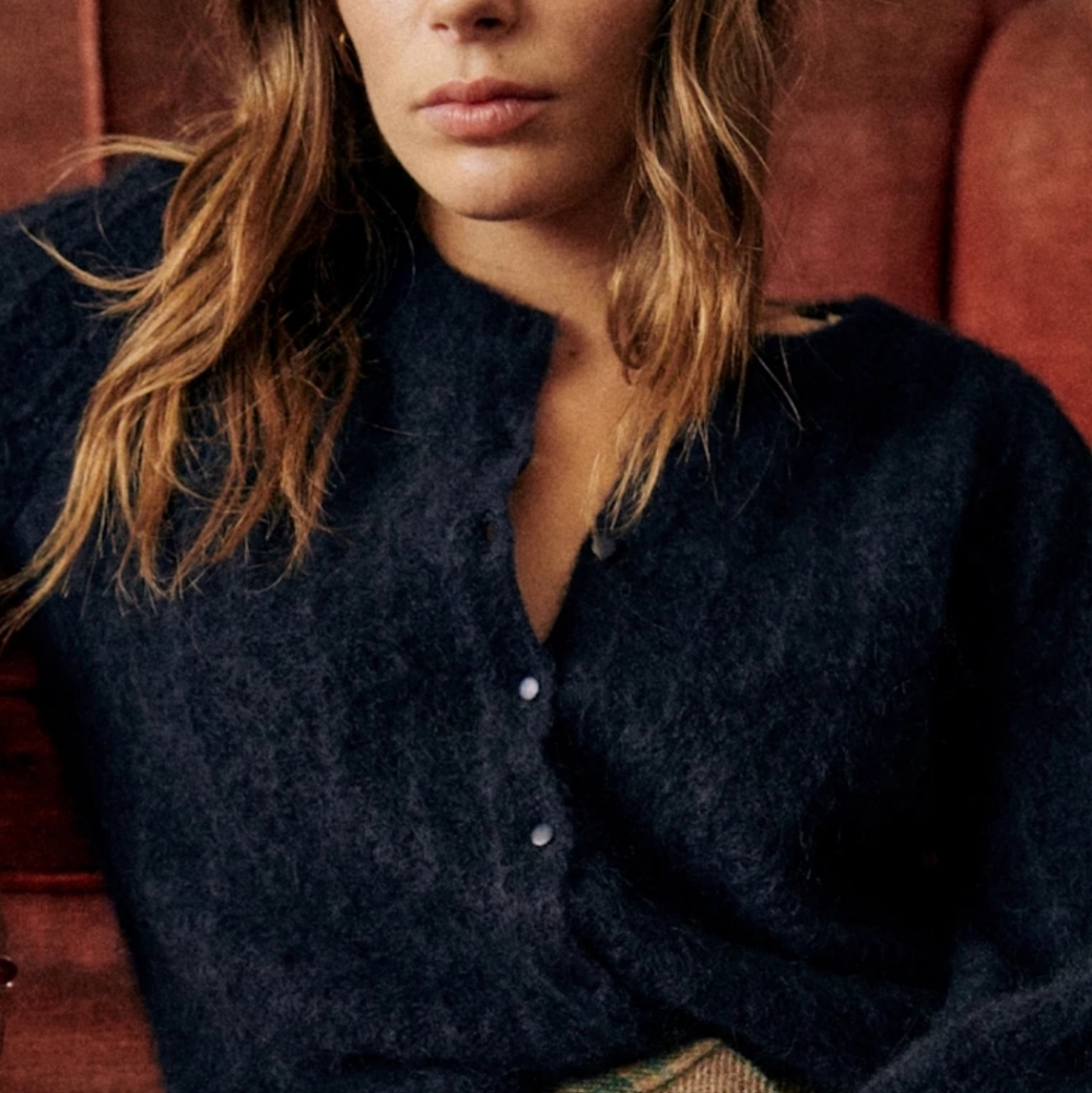 Sezane Amance Cardigan Navy - Size XXXL